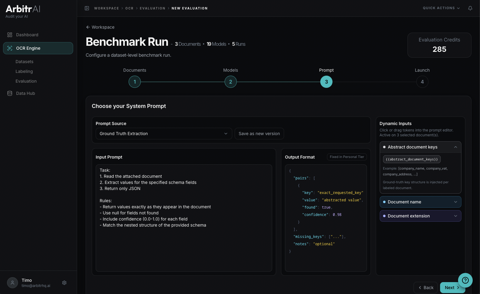 Step 3 — Prompt configuration
